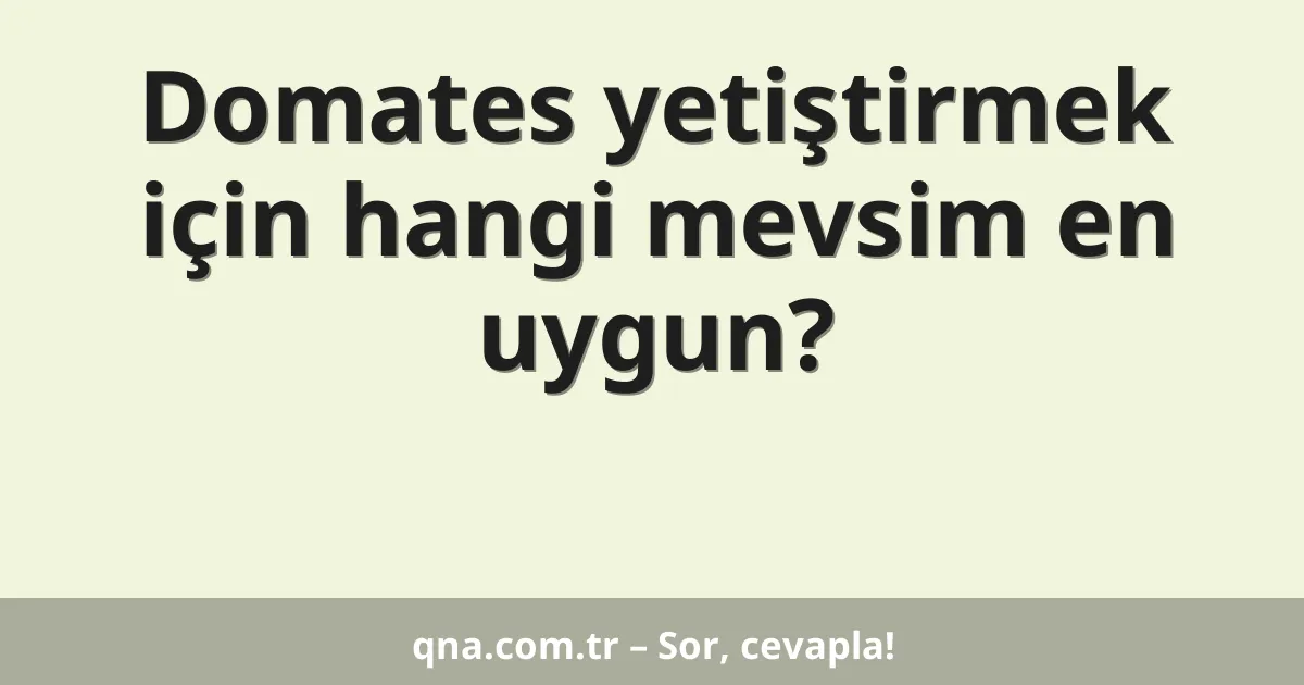 Domates yetiştirmek için hangi mevsim en uygun?