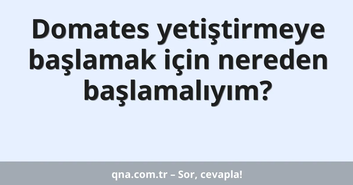 Domates yetiştirmeye başlamak için nereden başlamalıyım?