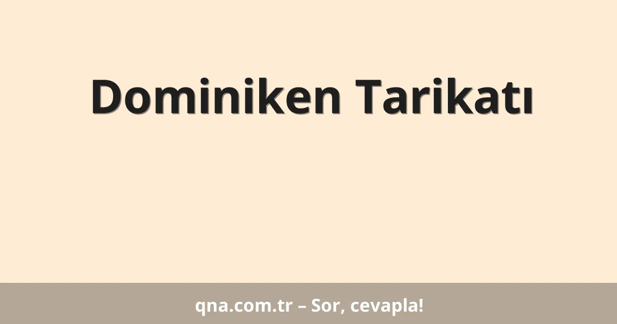 Dominiken Tarikatı