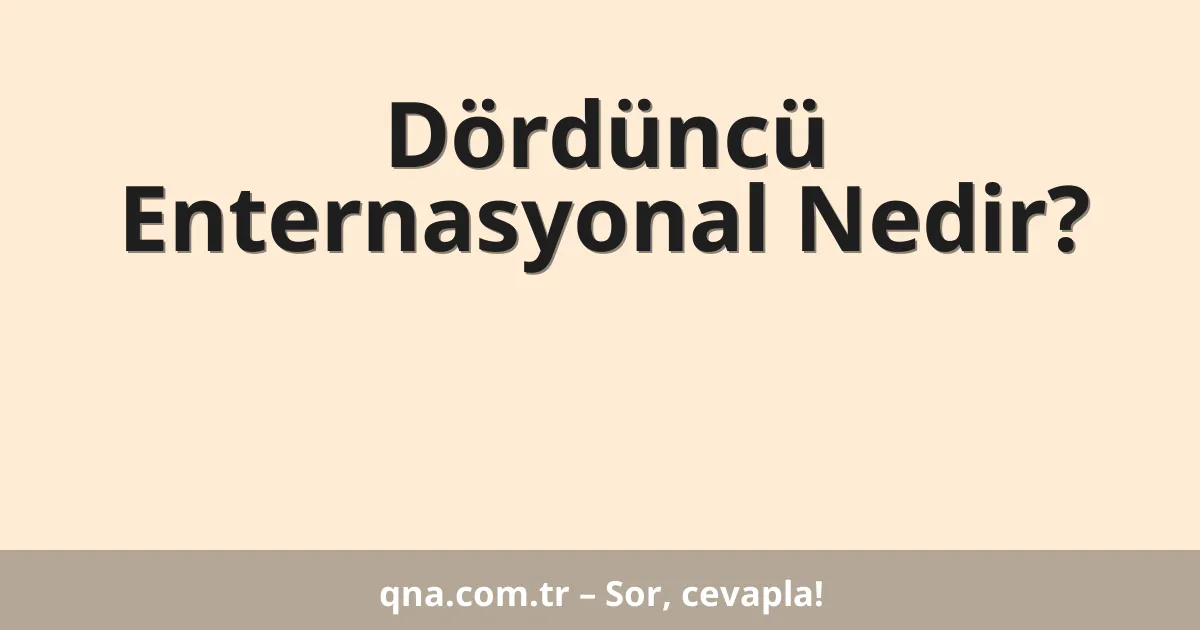 Dördüncü Enternasyonal Nedir?