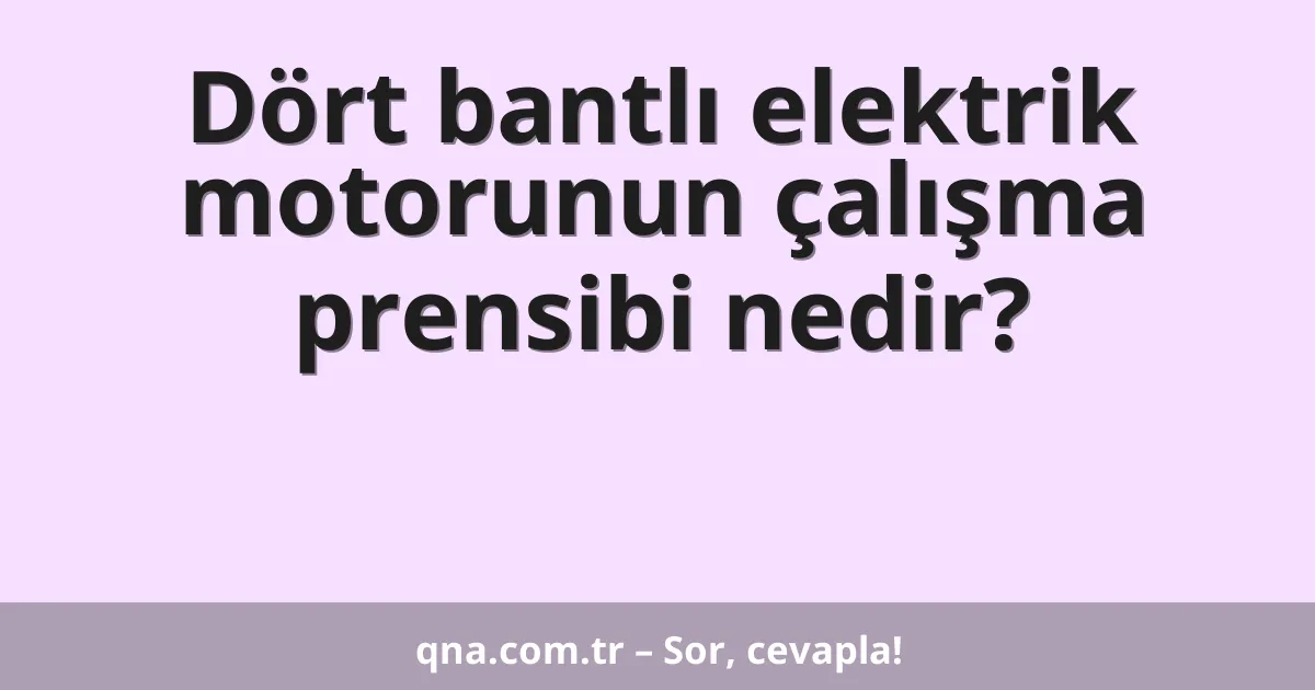 Dört bantlı elektrik motorunun çalışma prensibi nedir?