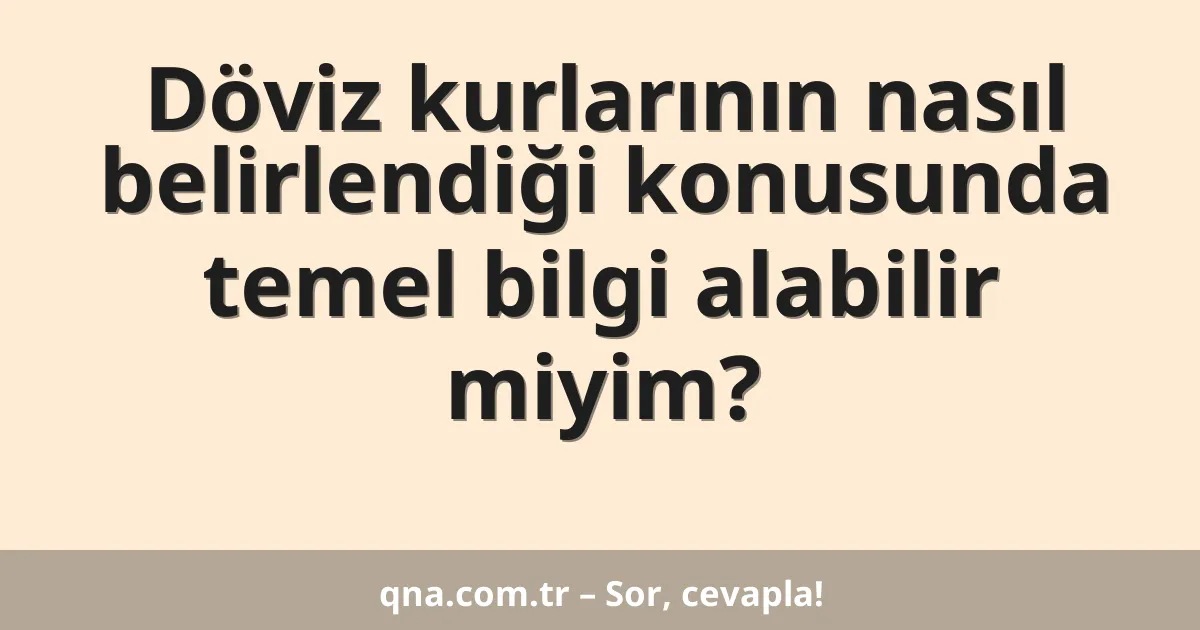 Döviz kurlarının nasıl belirlendiği konusunda temel bilgi alabilir miyim?