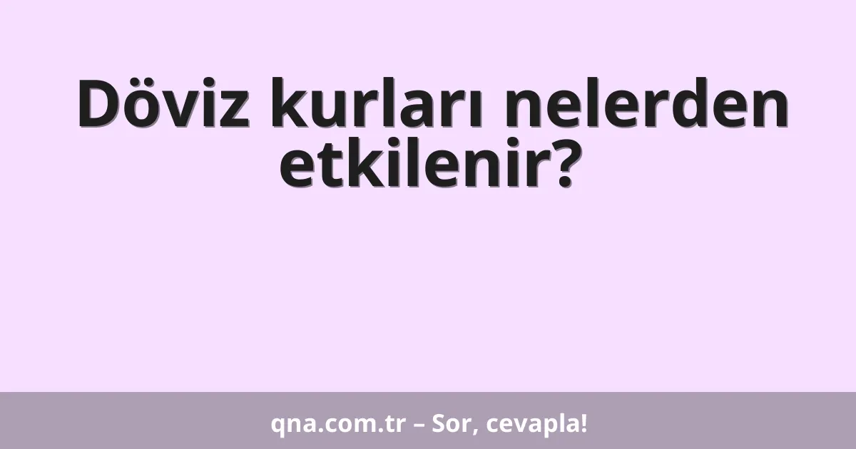 Döviz kurlarının nelerden etkilendiğini öğrenmek istiyorum.