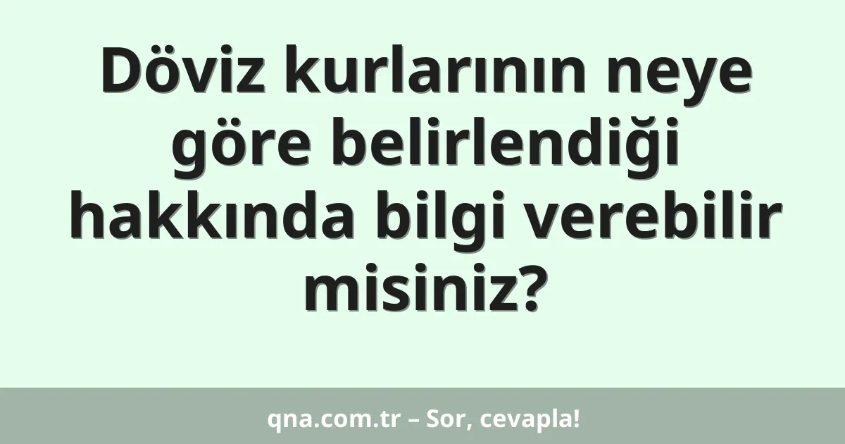 Döviz kurlarının neye göre belirlendiği hakkında bilgi verebilir misiniz?