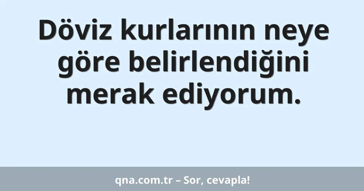 Döviz kurlarının neye göre belirlendiğini merak ediyorum.
