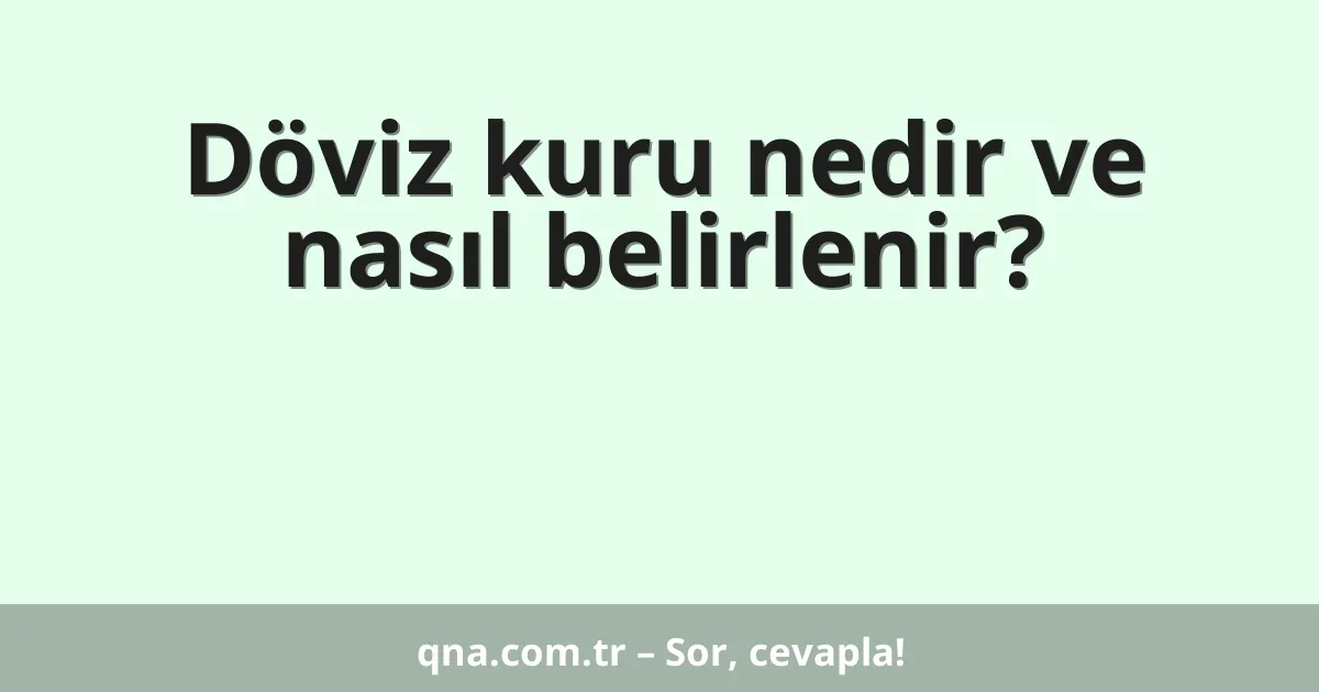 Döviz kuru nedir ve nasıl belirlenir?