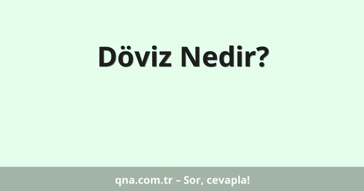 Döviz Nedir?