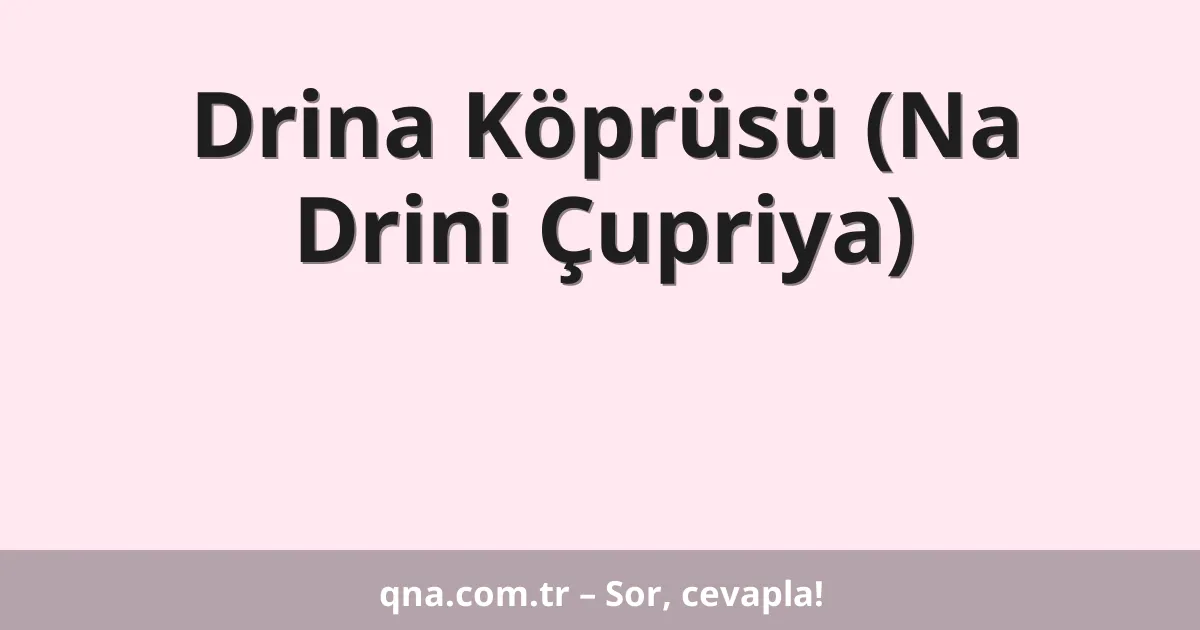 Drina Köprüsü (Na Drini Çupriya)
