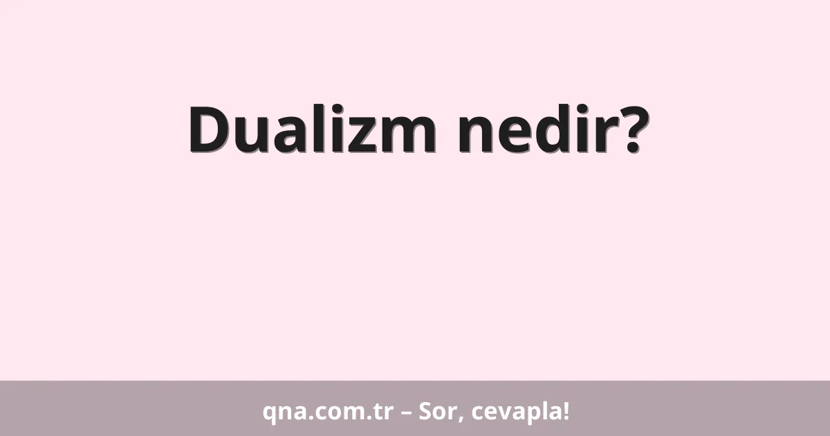 Dualizm nedir?
