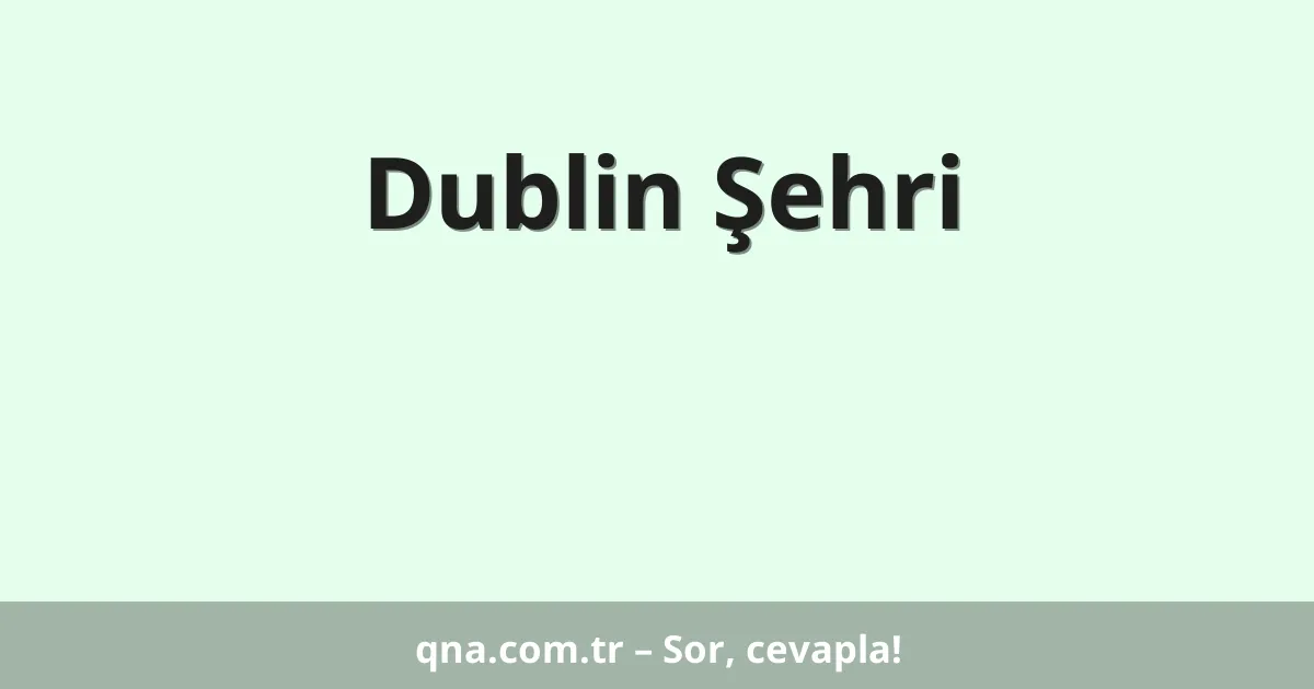 Dublin Şehri