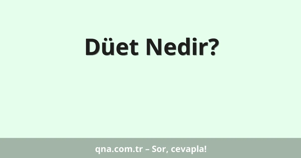 Düet Nedir?