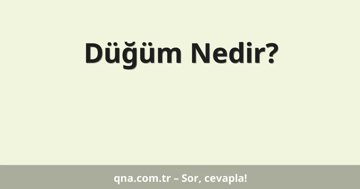 Düğüm Nedir?