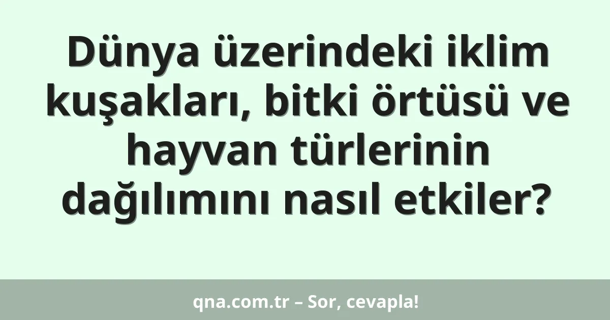 Dünya üzerindeki iklim kuşakları, bitki örtüsü ve hayvan türlerinin dağılımını nasıl etkiler?