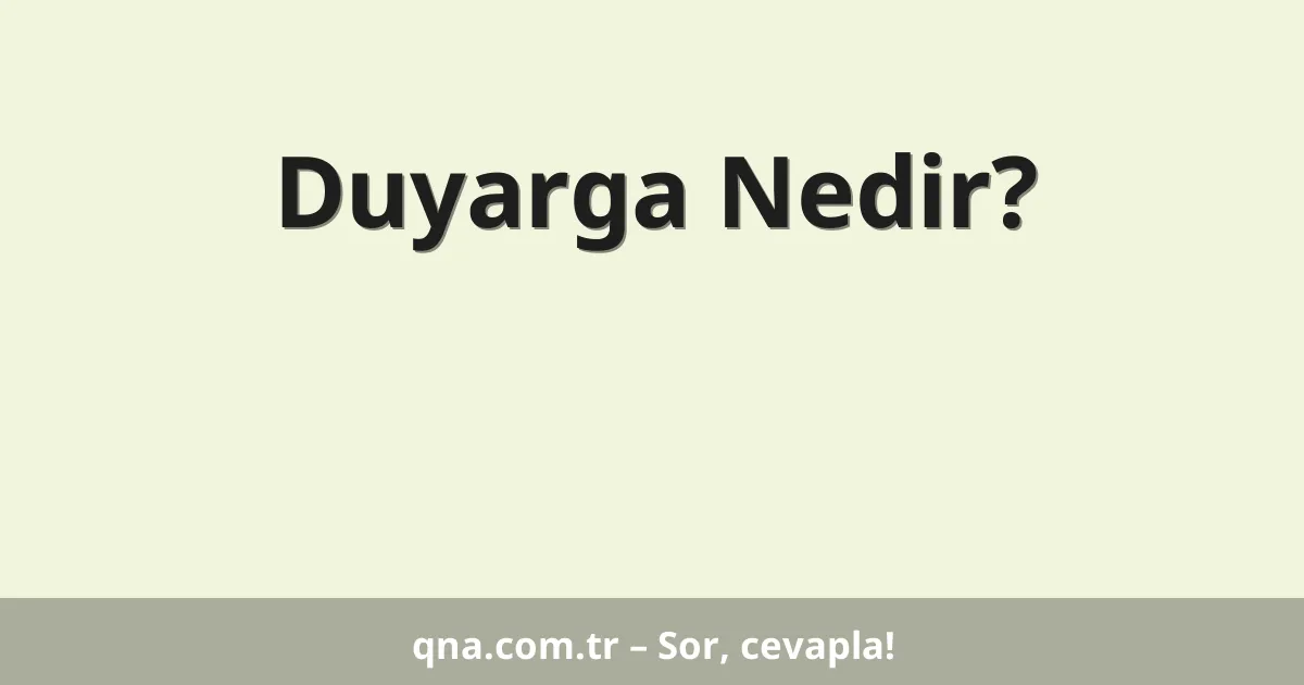 Duyarga Nedir?