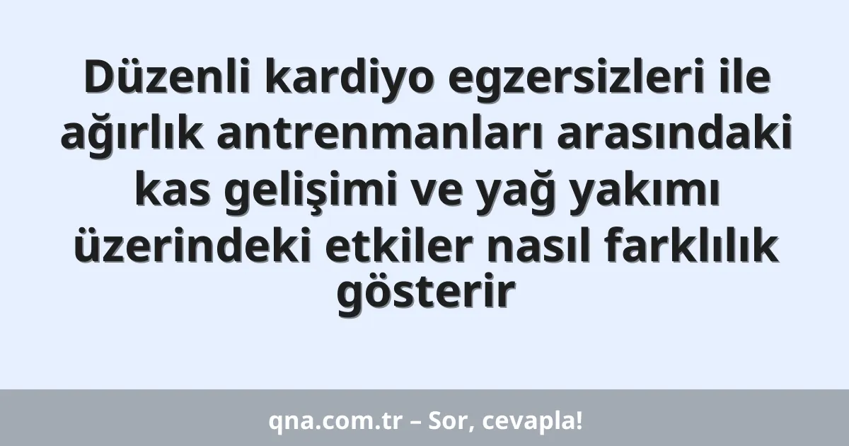 Düzenli kardiyo egzersizleri ile ağırlık antrenmanları arasındaki kas gelişimi ve yağ yakımı üzerindeki etkiler nasıl farklılık gösterir