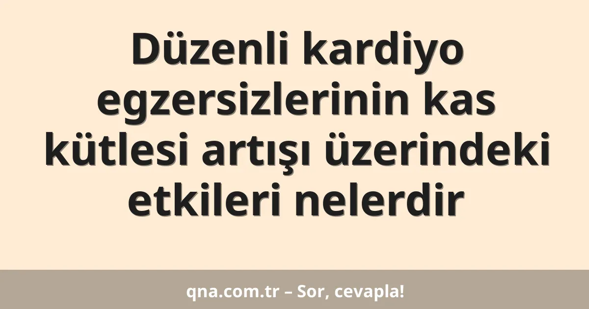 Düzenli kardiyo egzersizlerinin kas kütlesi artışı üzerindeki etkileri nelerdir
