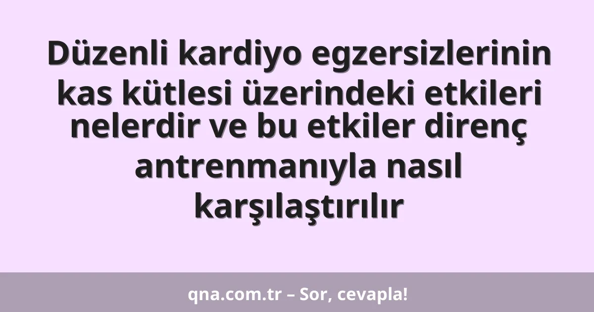 Düzenli kardiyo egzersizlerinin kas kütlesi üzerindeki etkileri nelerdir ve bu etkiler direnç antrenmanıyla nasıl karşılaştırılır