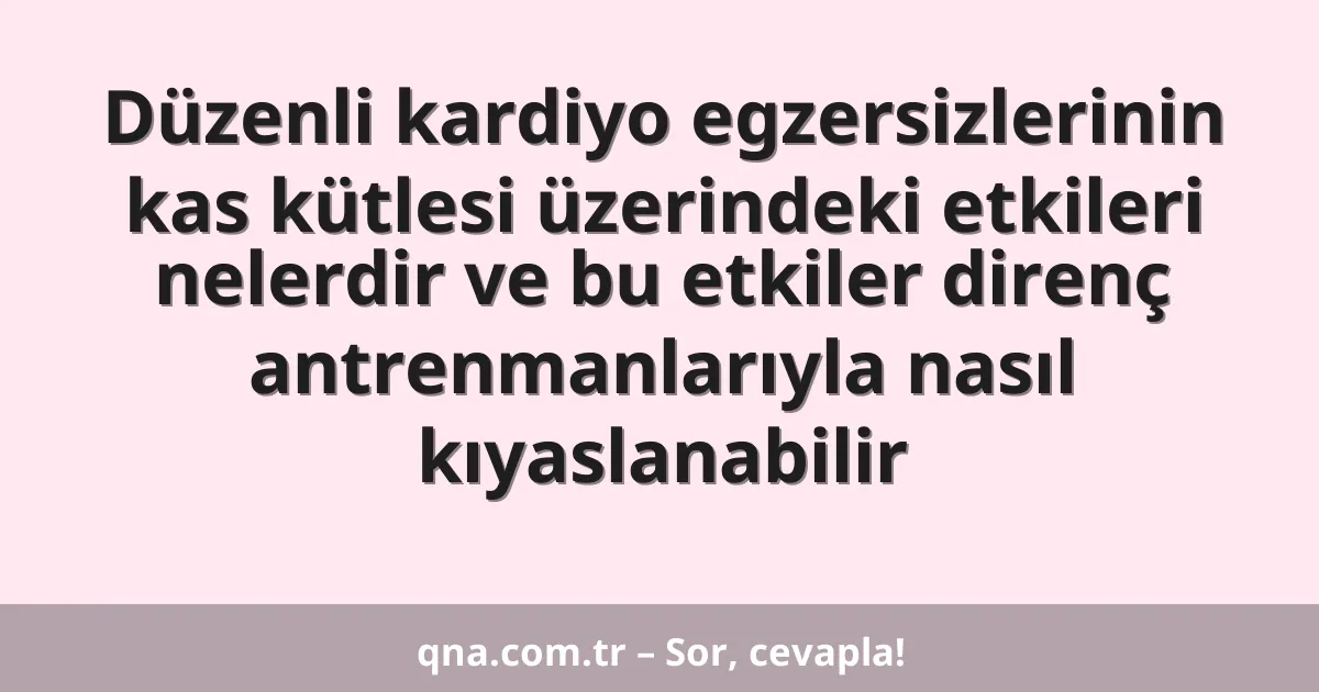 Düzenli kardiyo egzersizlerinin kas kütlesi üzerindeki etkileri nelerdir ve bu etkiler direnç antrenmanlarıyla nasıl kıyaslanabilir
