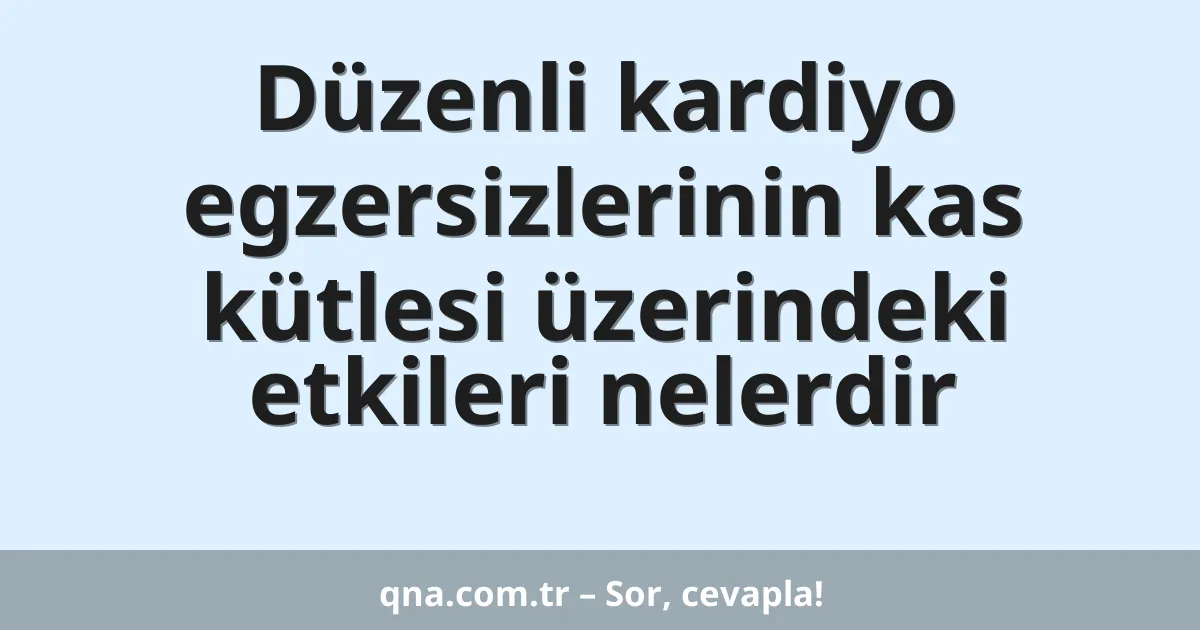 Düzenli kardiyo egzersizlerinin kas kütlesi üzerindeki etkileri nelerdir