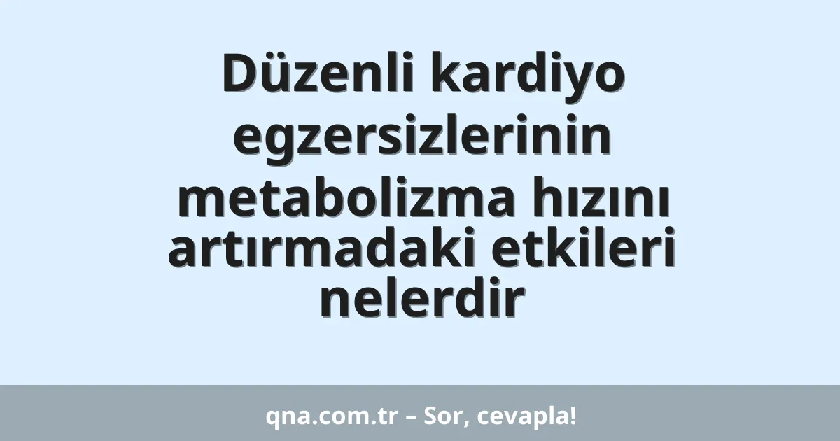 Düzenli kardiyo egzersizlerinin metabolizma hızını artırmadaki etkileri nelerdir