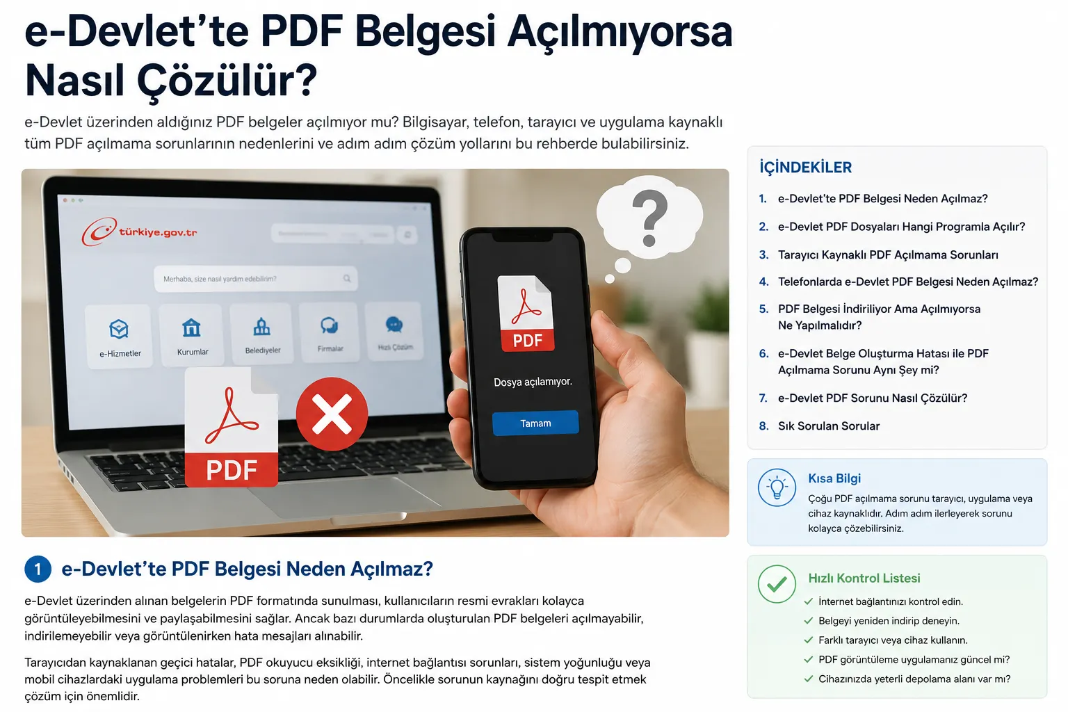 E-Devlet’te PDF belgesi açılmıyorsa nasıl çözülür?