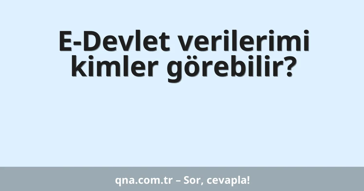E-Devlet verilerimi kimler görebilir?