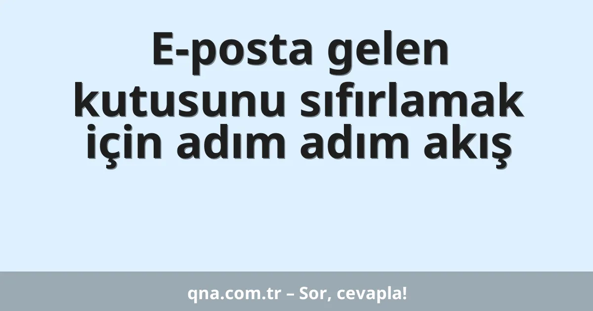 E-posta gelen kutusunu sıfırlamak için adım adım akış
