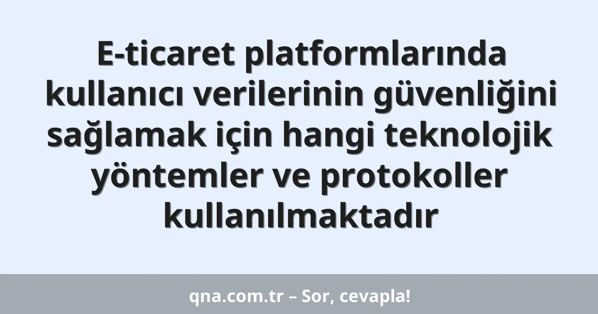 E-ticaret platformlarında kullanıcı verilerinin güvenliğini sağlamak için hangi teknolojik yöntemler ve protokoller kullanılmaktadır