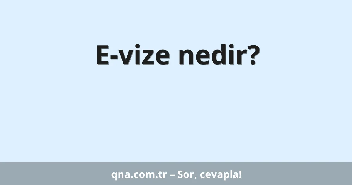 E-vize nedir?