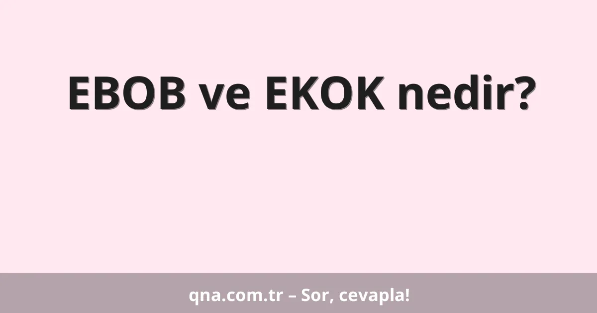 EBOB ve EKOK nedir?
