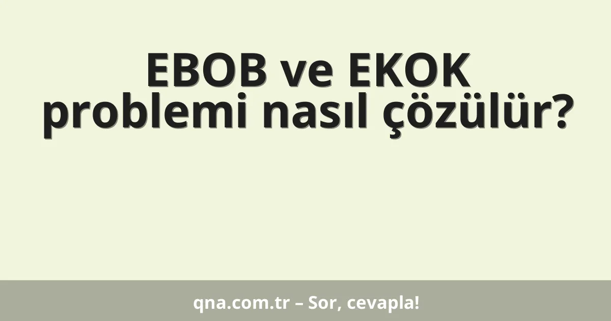 EBOB ve EKOK problemi nasıl çözülür?