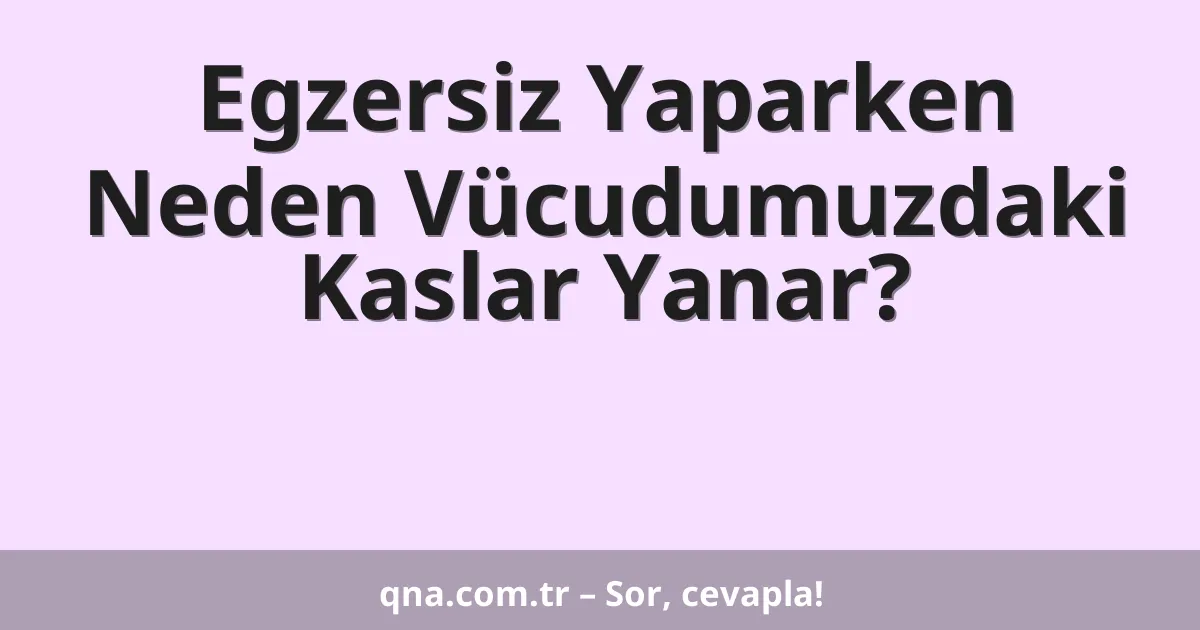 Egzersiz Yaparken Neden Vücudumuzdaki Kaslar Yanar?