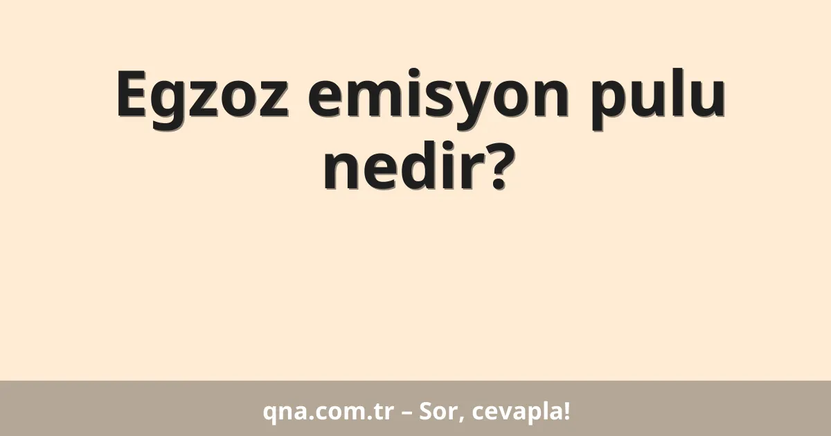 Egzoz emisyon pulu nedir?