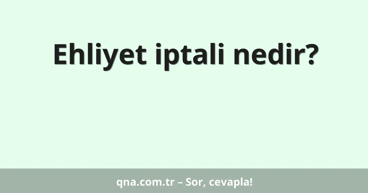 Ehliyet iptali nedir?