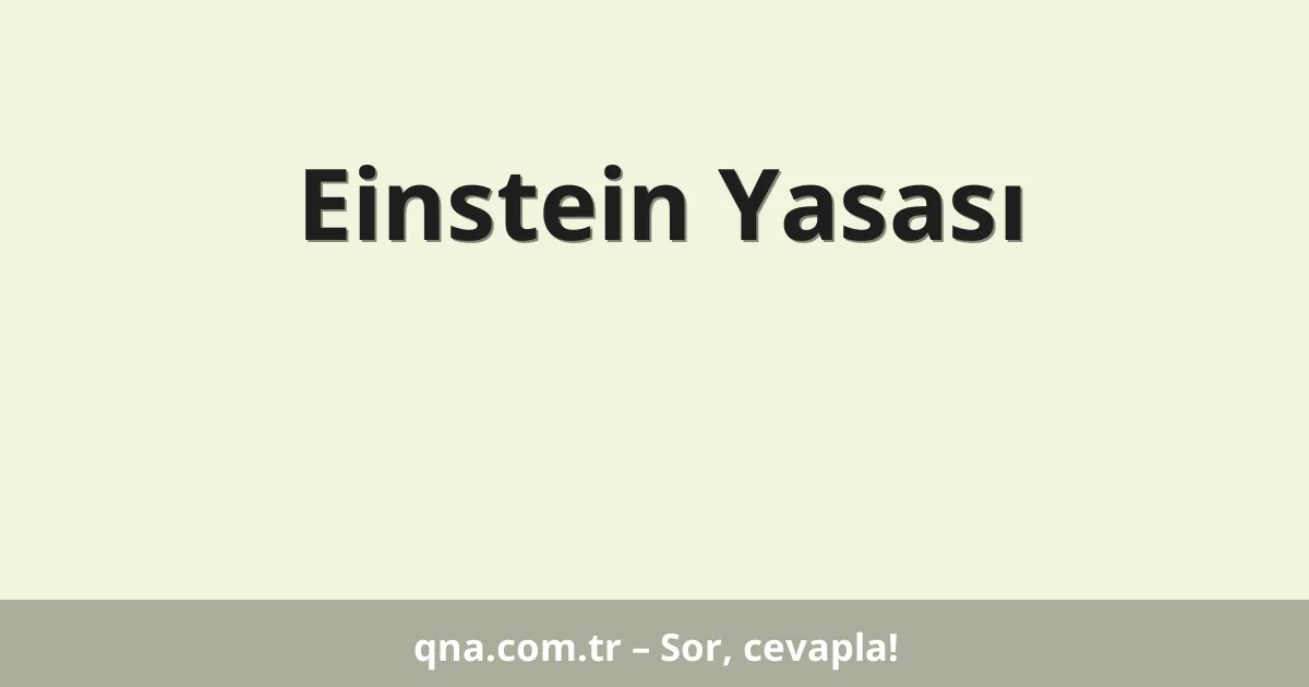 Einstein Yasası