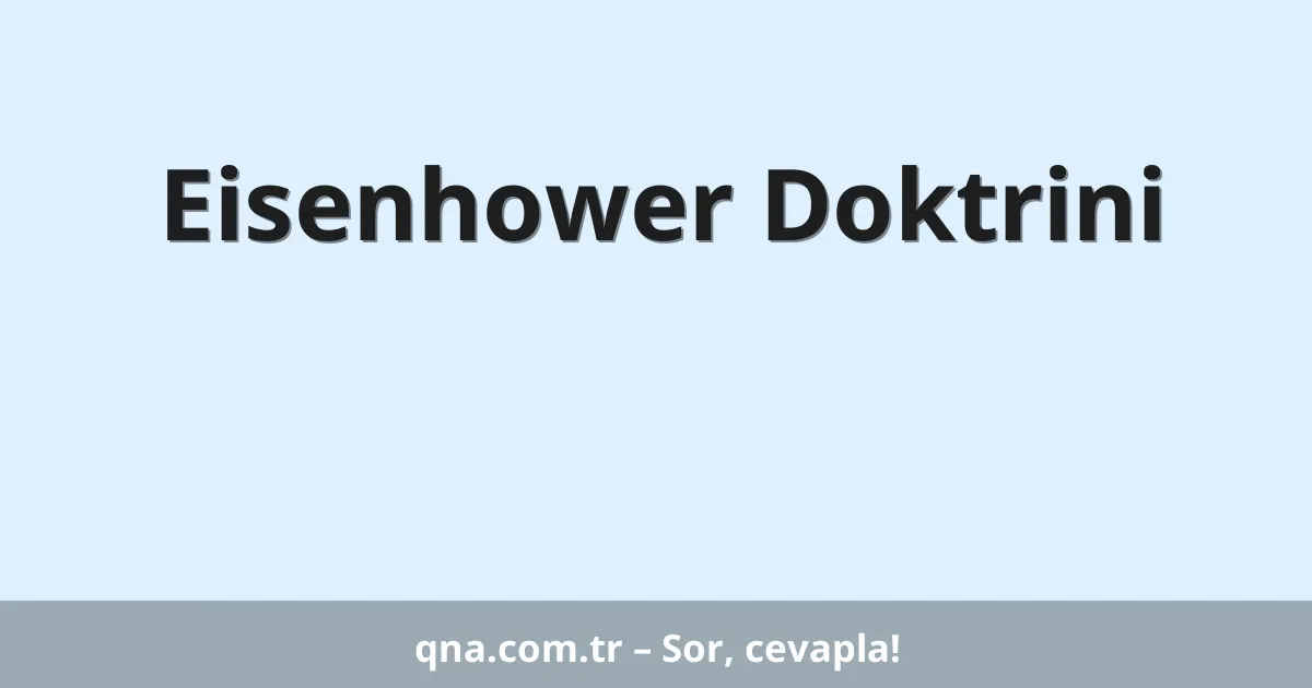 Eisenhower Doktrini