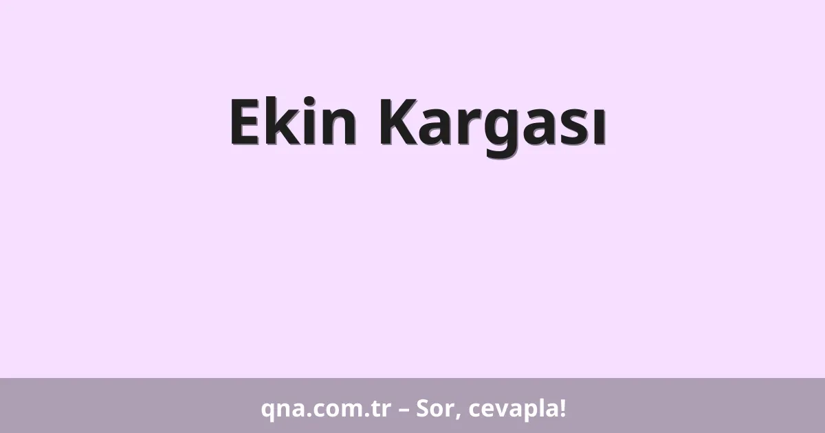 Ekin Kargası