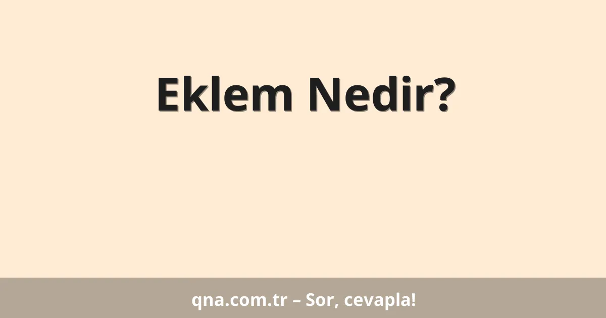 Eklem Nedir?