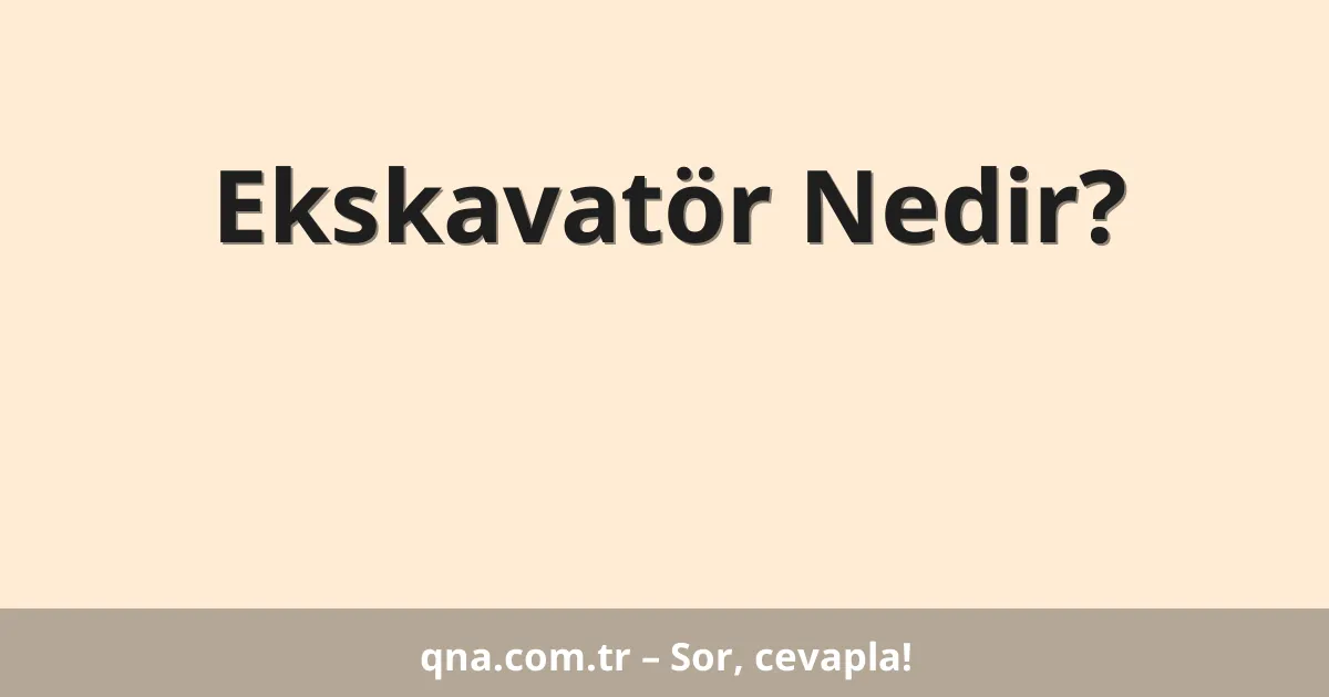 Ekskavatör Nedir?