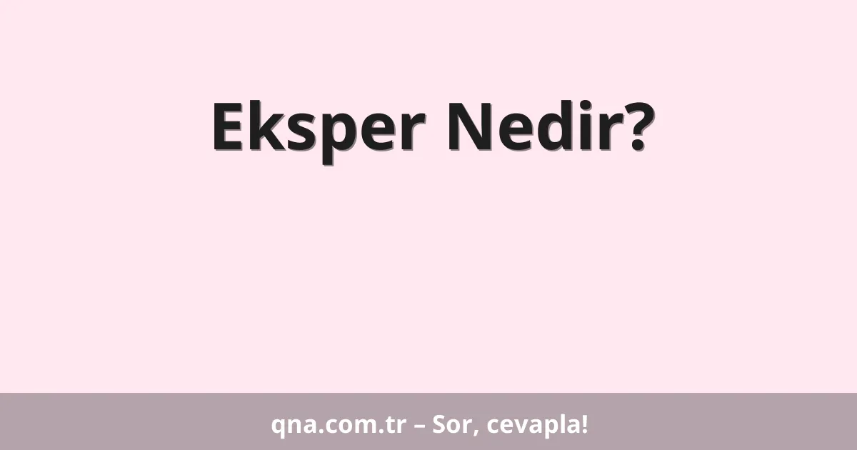Eksper Nedir?