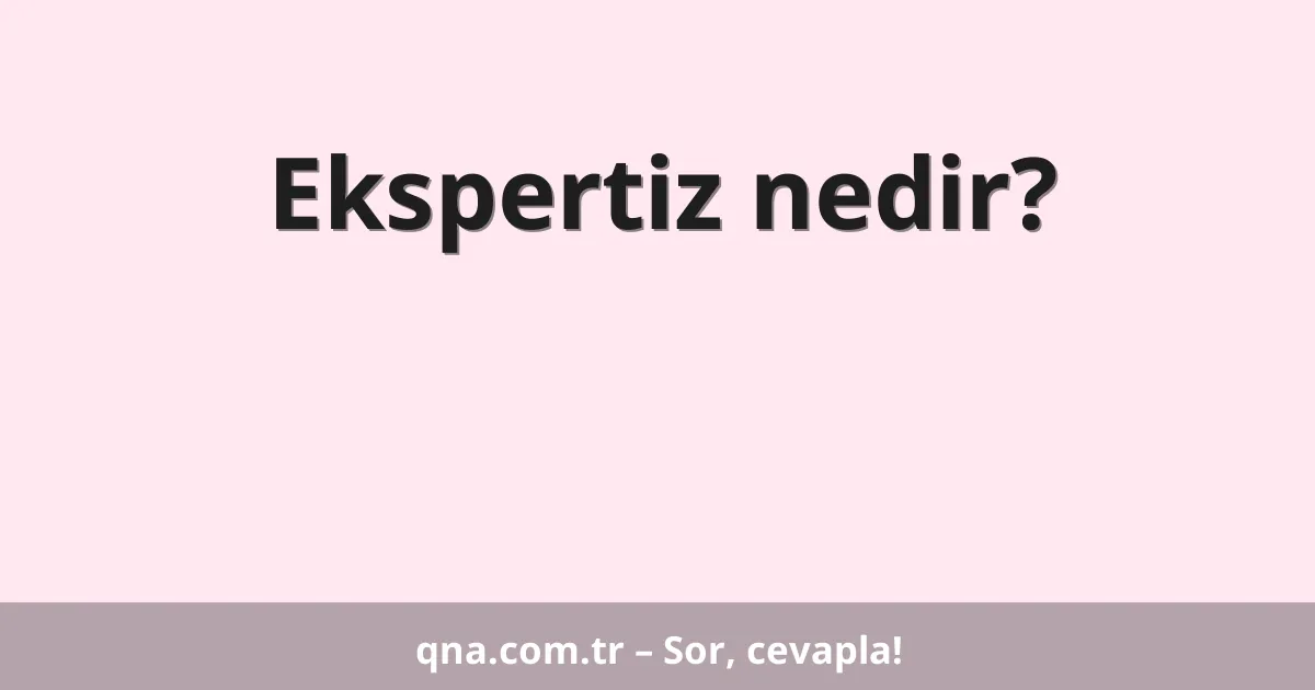 Ekspertiz nedir?