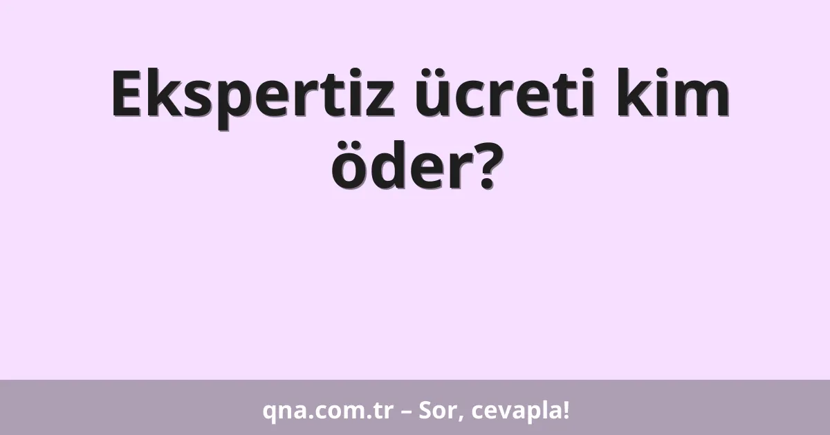 Ekspertiz ücreti kim öder?