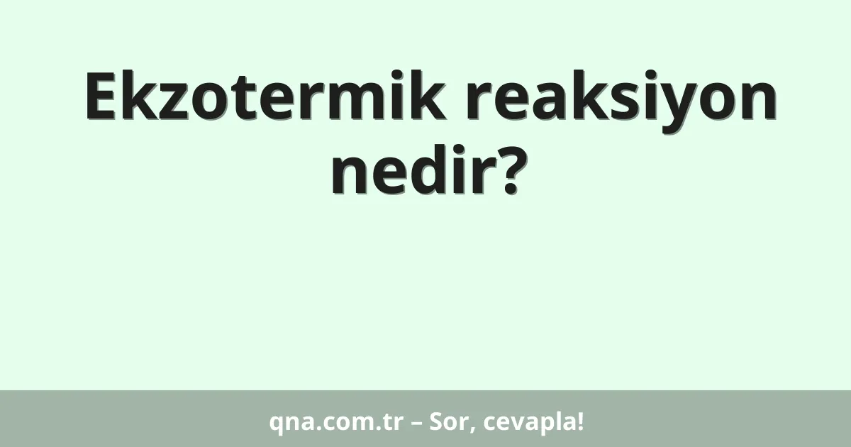 Ekzotermik reaksiyon nedir?