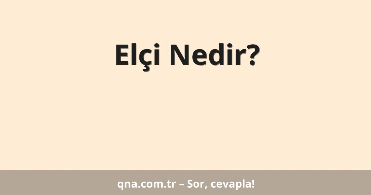 Elçi Nedir?