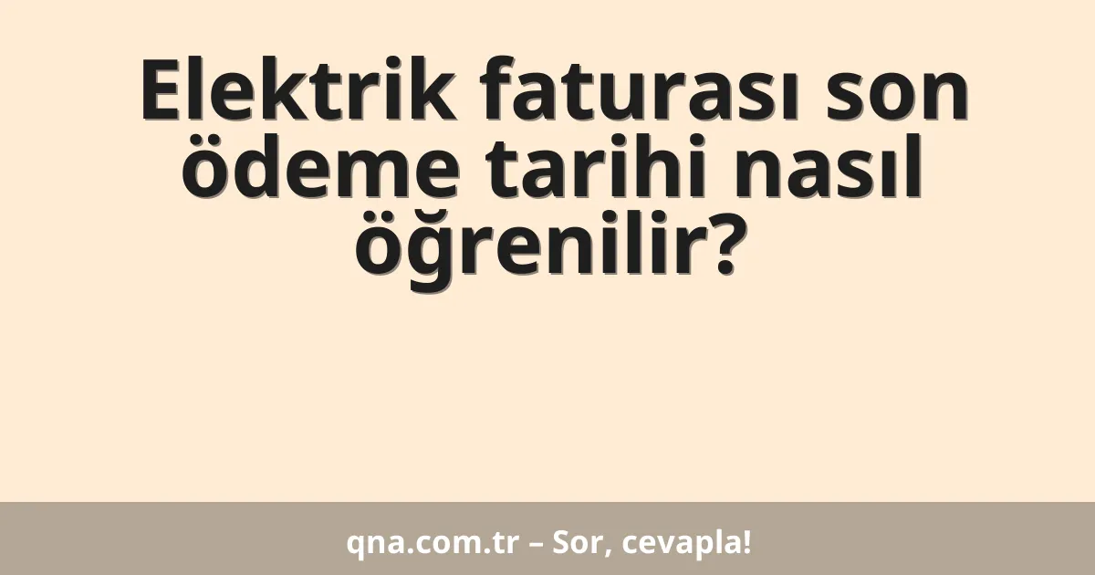 Elektrik faturası son ödeme tarihi nasıl öğrenilir?