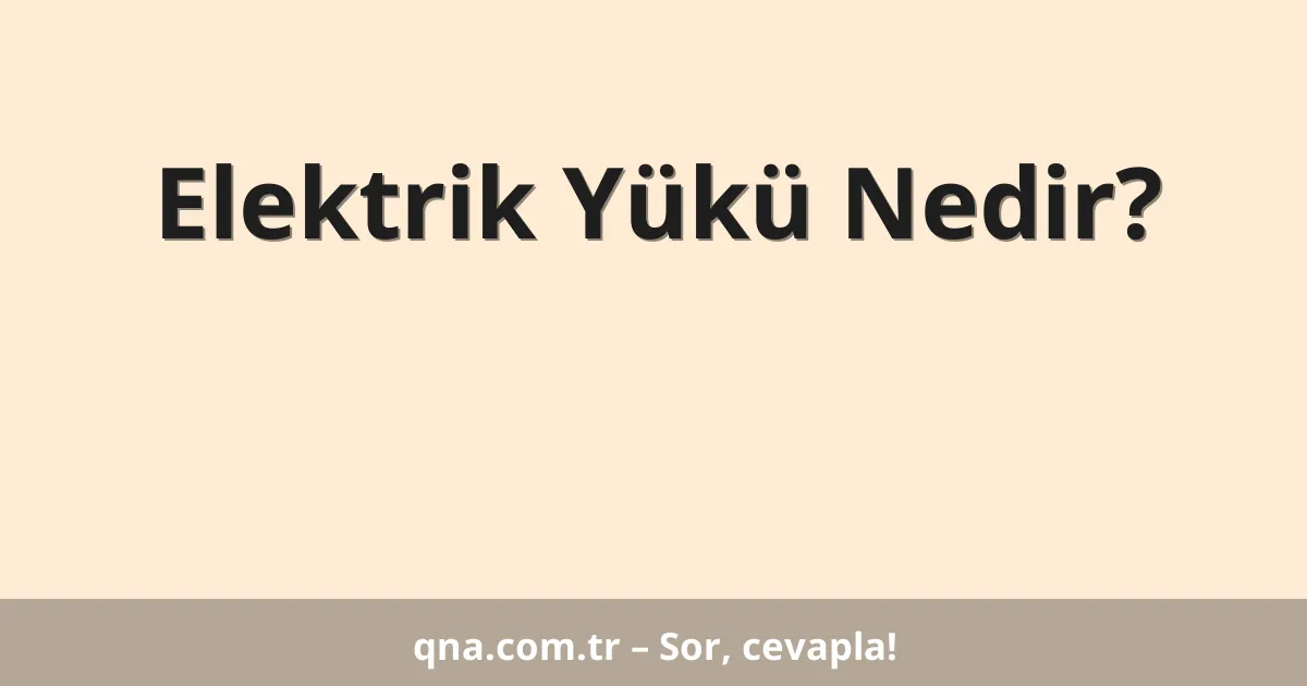 Elektrik Yükü Nedir?