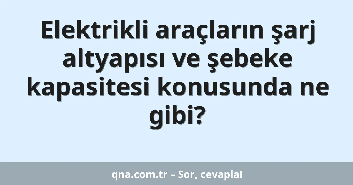 Elektrikli araçların şarj altyapısı ve şebeke kapasitesi konusunda ne gibi?