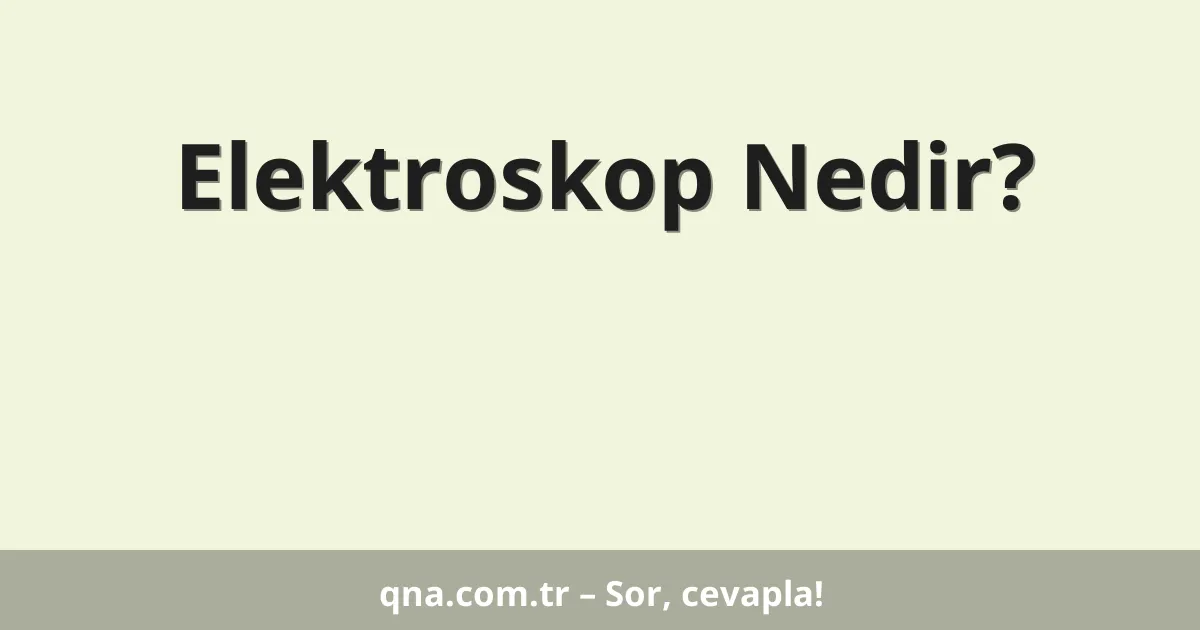 Elektroskop Nedir?