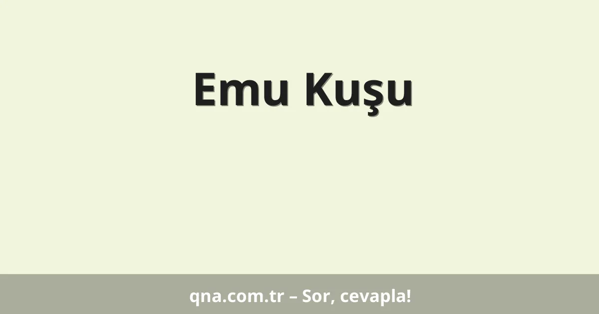 Emu Kuşu