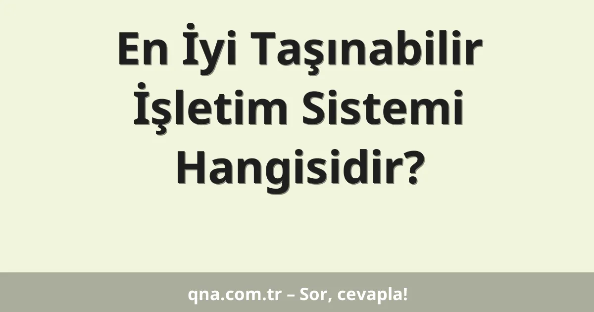 En İyi Taşınabilir İşletim Sistemi Hangisidir?